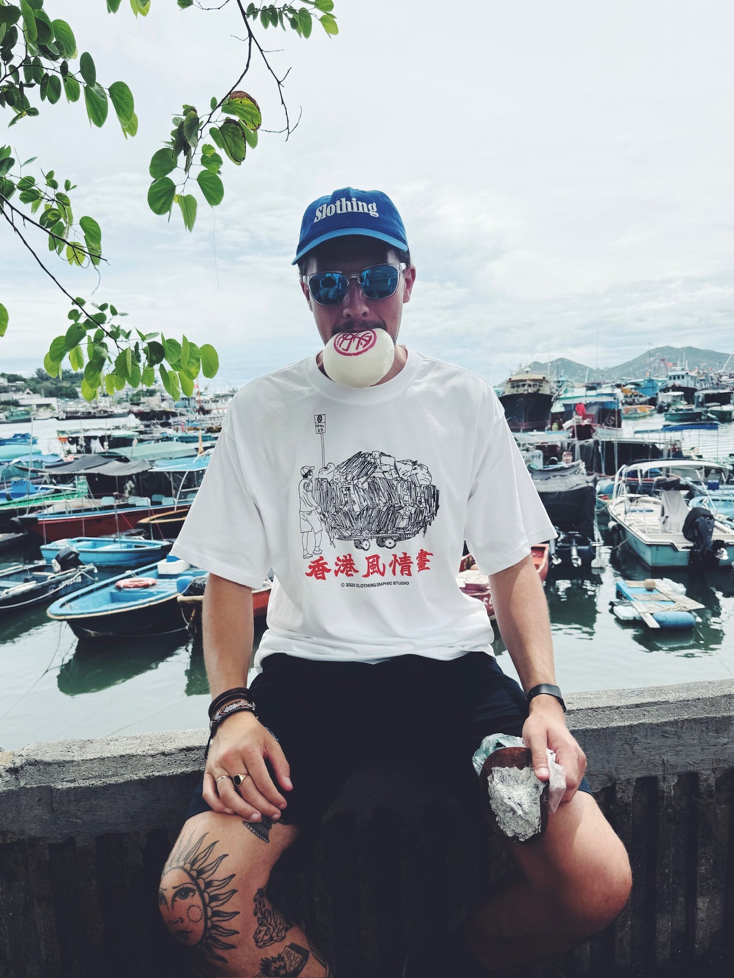 HONG KONG OBSERVED - "CARDBOARD COLLECTOR" Tee / WHITE