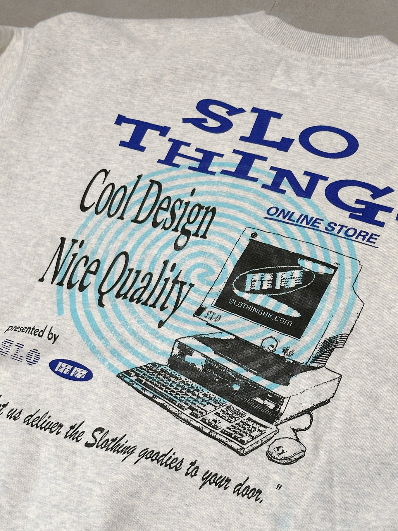 "Dot-com" Oversized Crewneck Sweater /Ash Grey