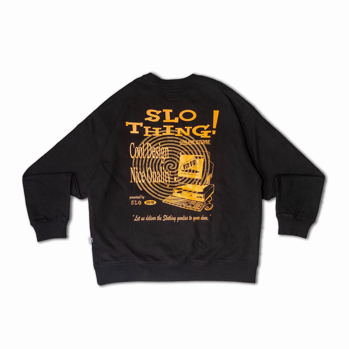 "Dot-com" Oversized Crewneck Sweater /Black