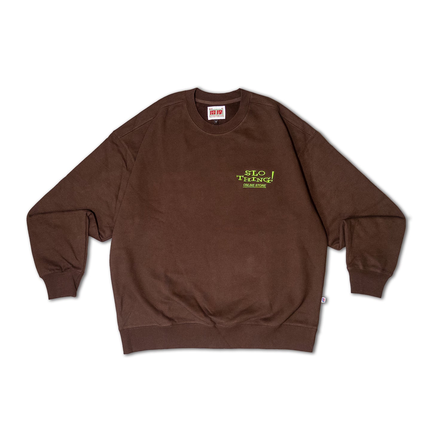 "Dot-com" Oversized Crewneck Sweater /Brown Chestnut