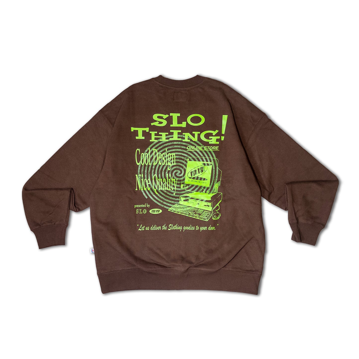 "Dot-com" Oversized Crewneck Sweater /Brown Chestnut