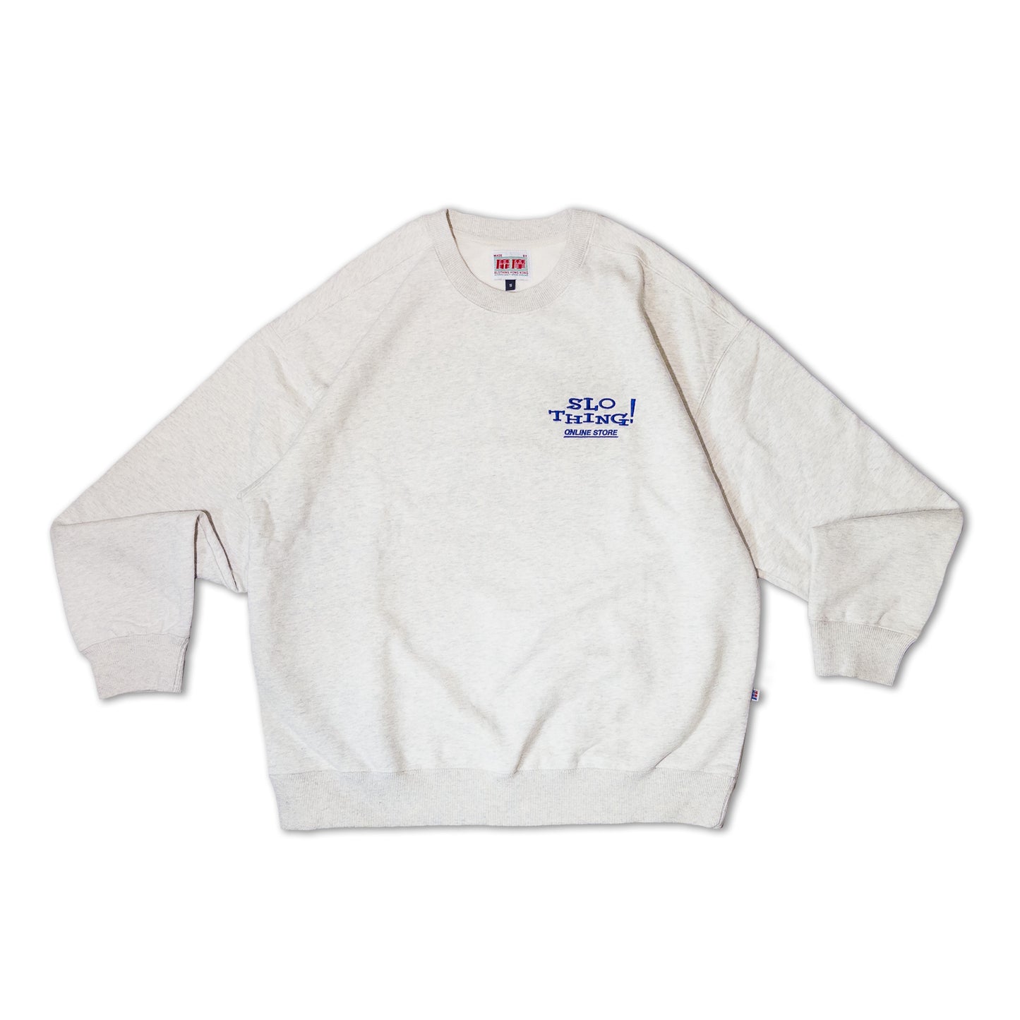 "Dot-com" Oversized Crewneck Sweater /Ash Grey