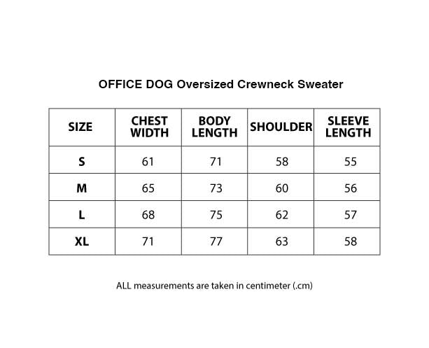 "OFFICE DOG" Oversized Crewneck Sweater /Ash Grey