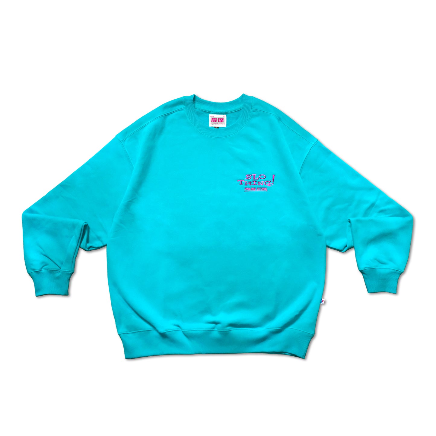 "Dot-com" Oversized Crewneck Sweater /Blue