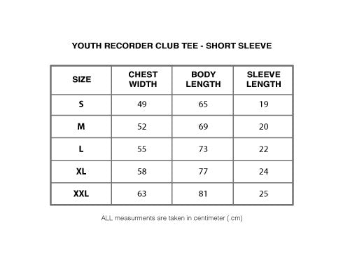 Youth Recorder Club Tee (Dark Grey)